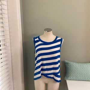 Royal Blue & White Striped Top